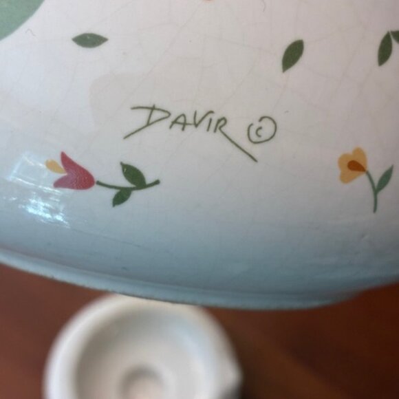 Vintage Davir Floral Crackle Glaze Teapot Retro Ceramic Cottageware Kitchen - Picture 2 of 12